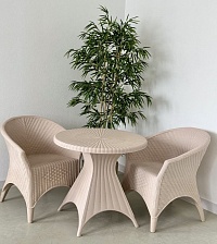 Комплект пластиковой мебели "Декор" - Стол + 3 Кресла цвет Нюд