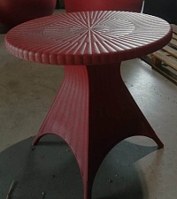 Комплект пластиковой мебели "Декор" - Стол + 3 Кресла цвет Терракотовый
